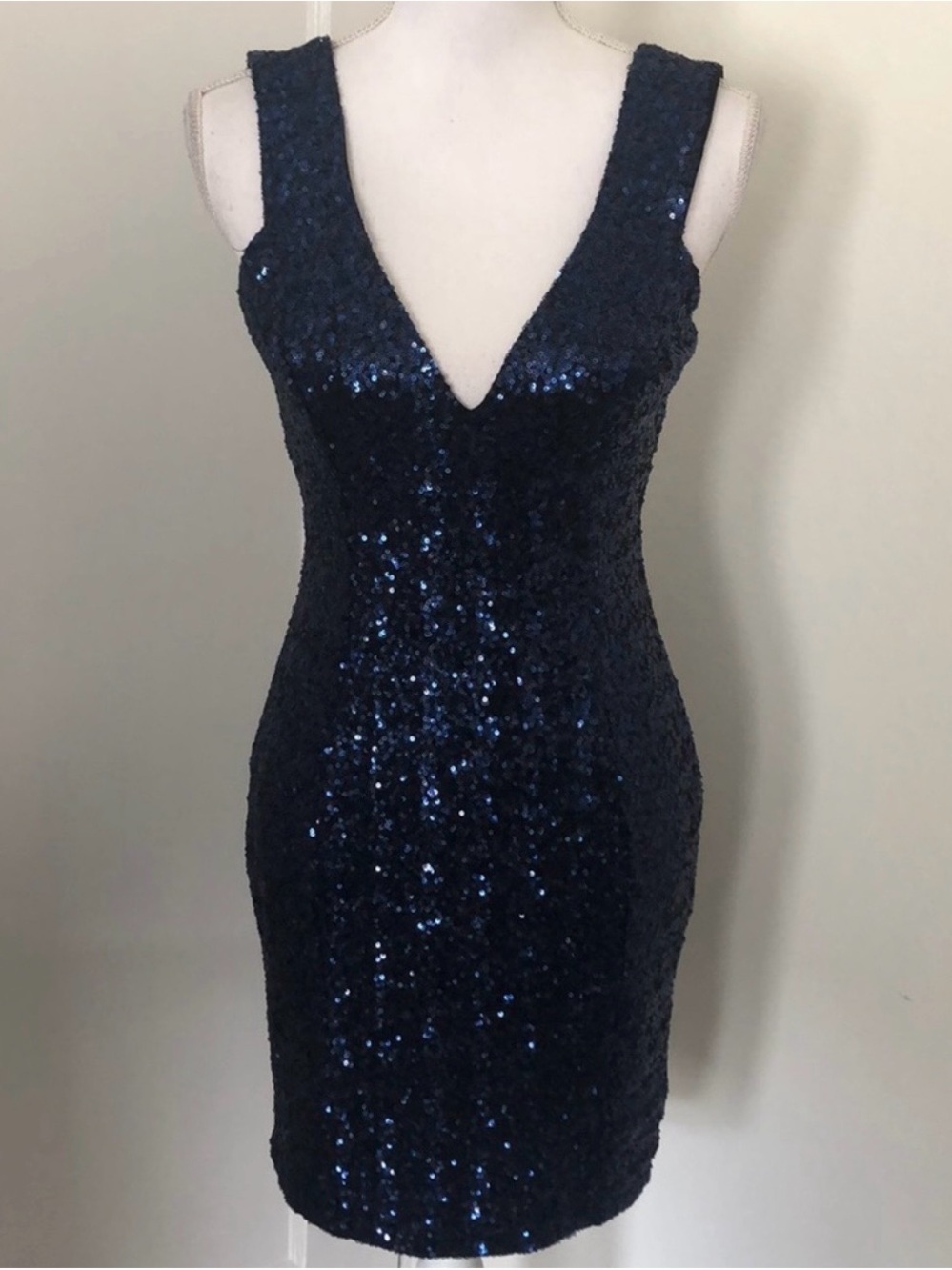 Dress the Population Peyton Midnight Blue 🌃 Sequin Cocktail 🍸 Dress M 🇺🇸 USA